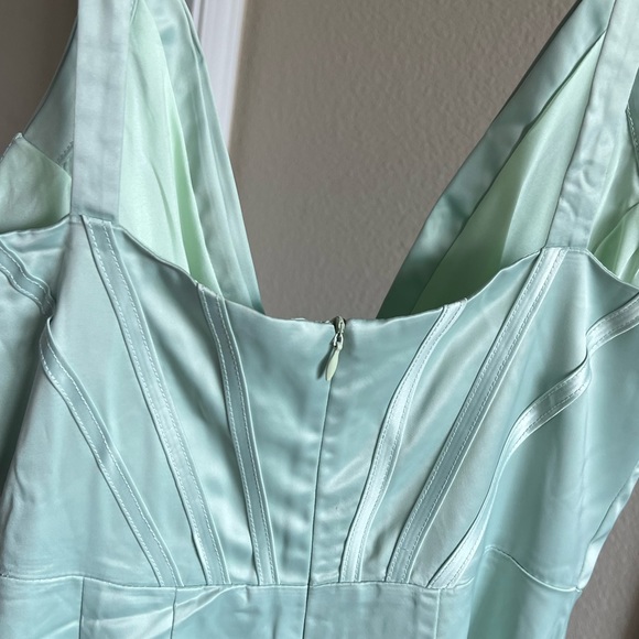 Mint green corset style silk dress. Medium (size 4-6) worn once. - Picture 3 of 3